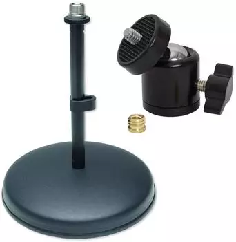 Keepdrum Tischstativ Mikrofonständer mit Kugelgelenk, Stativadapter 1/4" 3/8" (ms032-baj)