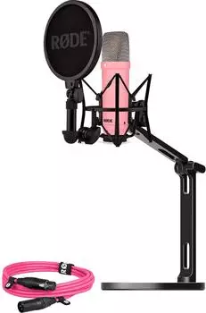 Rode NT1 Signature Bundle mit XLR-Kabel & Desktop Studio Arm, pink (BUROINT1PK)