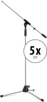 Pronomic MS-25C Pro Mikrofonst&auml;nder chrom 5er-Set (00088917)