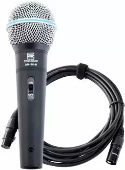 Pronomic DM-58-B Gesangsmikrofon mit Schalter, inkl. XLR-Kabel 5m (00032254)
