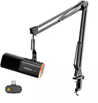 Maono PD100WS dynamisches Mikrofon mit Armständer, schwarz (PD100WS)