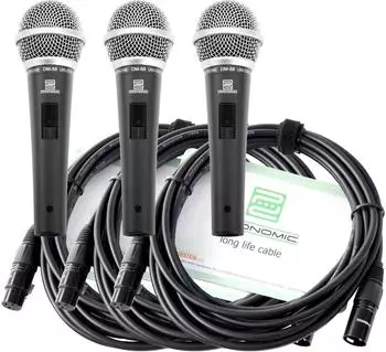 Pronomic DM-58 Dynamisches Gesangsmikrofon Superniere 3er-Set (00032255)