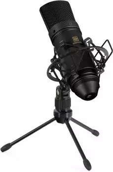 Pronomic USB-M 2000 BK Podcast-Kondensatormikrofon, Nierencharakteristik, 16Bit/48kHz (USB-M 2000 BK)