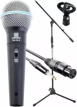 Pronomic Superstar JACK Mikrofonset dynamisch mit Stativ und XLR-Klinkenkabel (00033183)