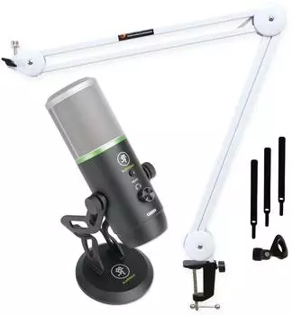 Mackie EM-Carbon USB-Kondensatormikrofon mit Gelenkarm, weiß (emcarbon-ms138wh)