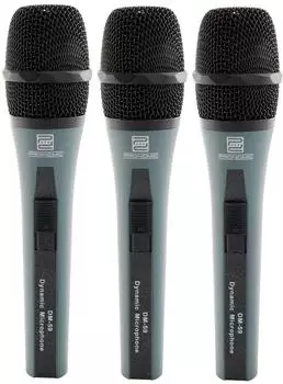 Pronomic DM-59 Mikrofon 3x Set mit Klemme, Koffer & Kabel (00034913)