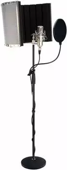 Pronomic CM-100S Großmembran-Kondensatormikrofon Set mit Stativ, Popschutz & Kabel (00035503)
