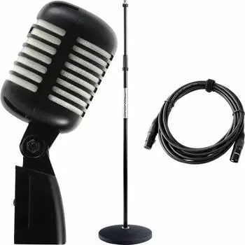 Pronomic DM-66BK/WH Elvis dynamisches Mikrofon Set, schwarz/weiß (00101499)
