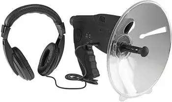 ChiliTec Parabol-Richtmikrofon mit Kopfh&ouml;rer, Aufnahmefunktion, 26cm, bis 90m Reichweite (19778)