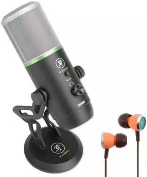 Mackie EM-Carbon USB-Kondensatormikrofon mit In-Ear-Kopfhörer (emcarbon-af33m)