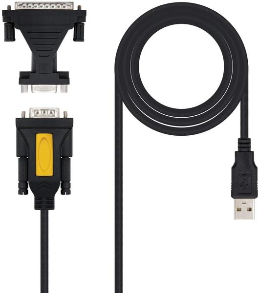 NANOCABLE 10.03.0002 Kabeladapter USB A RS-232(DB9) Schwarz