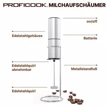 ProfiCook Milchaufschäumer PC-MS 1273 – Perfekter Milchschaum in Sekundenschnelle