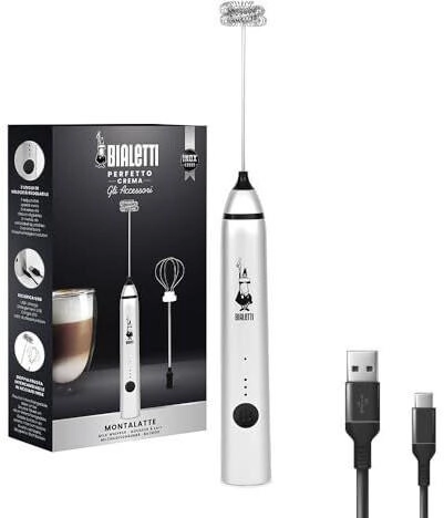 Bialetti Stab-Milchaufschäumer USB-Anschluß Silber (6770) Milchaufschäumer