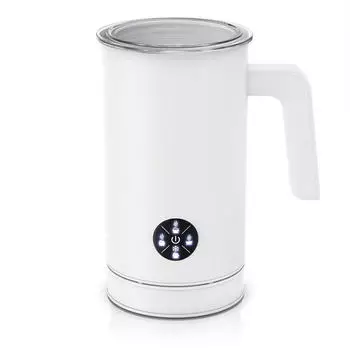 Arendo Milchaufschäumer mit Griff Weiß 500W 300ml Doppelwandgehäuse
