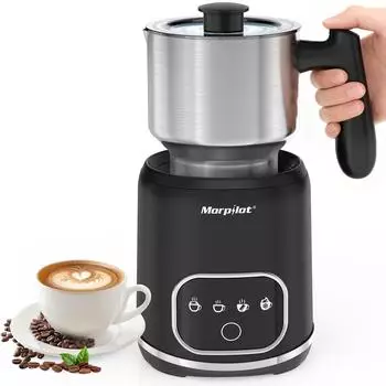 Morpilot Milchaufschäumer Elektrisch Milchaufschäumer Glas 4 in 1 MMF-9127