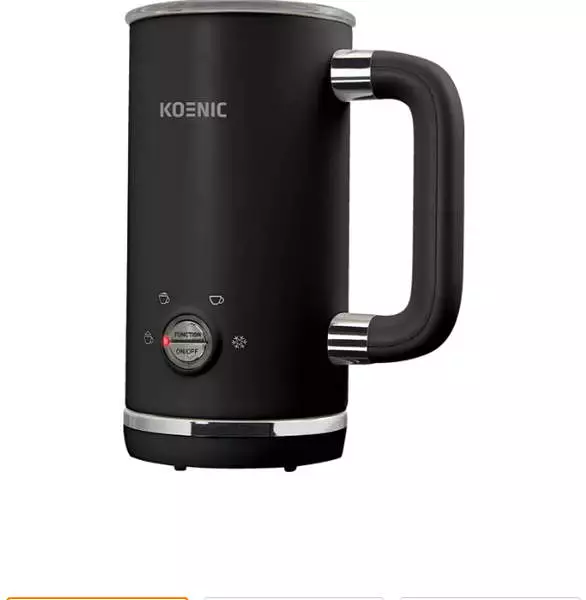 KOENIC KMF 15321 B Milchaufschäumer, Schwarz/Edelstahl