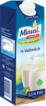 MinusL Laktosefreie H-Vollmilch 3,5% Fett (1l)