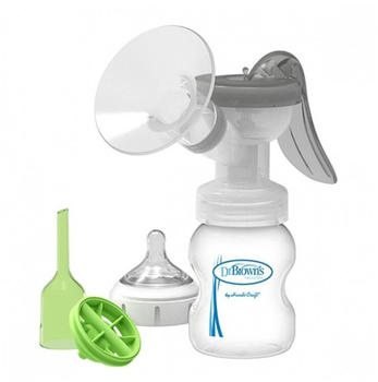 Dr. Browns Manual Breast Pump with SoftShape Silicone Shield and Anti-Colic Bottle Set
