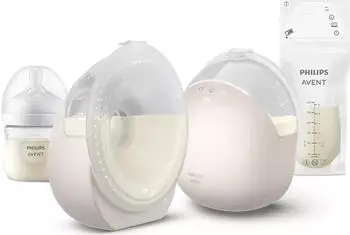Philips AVENT Natural Care Hands-free Doppelmilchpumpe Set, tragbar (SCF495/21)
