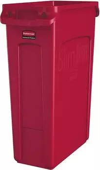 Rubbermaid WertstoffsammlerSlim Jim&reg; mit L&uuml;ftungskan&auml;len, 87 l, rot