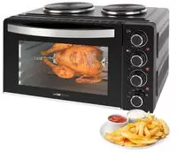 Clartronic KK 3786 sw Kleink&uuml;che 2Platten 28L Multibackofen Drehspie&szlig;