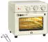 HomCom Minibackofen 20L, 7 in 1 Pizza-Ofen inkl. Backblech Set, Frittierkorb, Krümelblech, 1 Std. Timer, 90-230℃, 1400 W Elektrischer Mini Ofen mit Umluft, Cremeweiß
