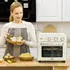 HomCom Minibackofen 20L, 7 in 1 Pizza-Ofen inkl. Backblech Set, Frittierkorb, Krümelblech, 1 Std. Timer, 90-230℃, 1400 W Elektrischer Mini Ofen mit Umluft, Cremeweiß