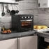 HomCom Minibackofen mit Umluft 30L Mini Ofen mit Backblech, Grillrost und Krümelblech, 90 °C-230 °C Heißluftfritteuse mit 7 Modi, Frittierkorb