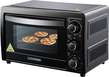 Steinborg Mini Backofen 15 Liter Pizzaofen Backofen freistehend Minibackofen 1300 W (3015)