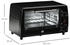 HomCom Mini Backofen 10 L 750W Temperatur bis zu 230 ℃ Schwarz