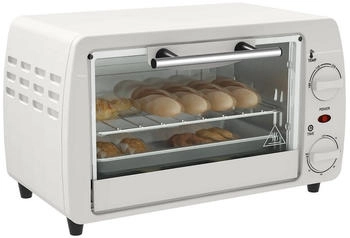 HomCom Mini Backofen 10 Liter 750W Timer 60 Minuten 36,5x26x22 cm Cremewei&szlig;