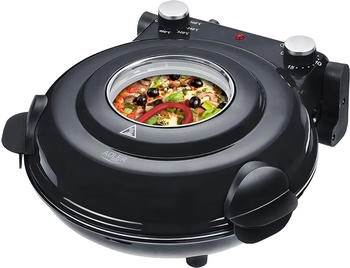 ADLER AD 6314 Elektrischer Pizzaofen mit Sichtfenster Pizza Ofen schwarz