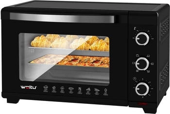 Woltu Woltu Minibackofen, 32 Liter, 1600 Watt Herausnehmbares Kr&uuml;melblech mit Timer, schwarz
