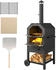 Outsunny 2-in-1 Pizzaofen Outdoor mit Rollen 66x 45x 158 cm