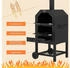 Outsunny 2-in-1 Pizzaofen Outdoor mit Rollen 66x 45x 158 cm