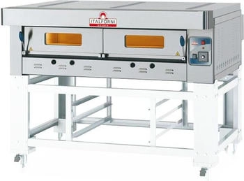 KBS Gas Pizzaofen für 12 Pizzen ø30cm 24 kW 1600 x1420 x520 mm Schamottstein