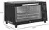 HomCom Minibackofen 9L, mit Backblech, Grillrost, 100 °C230 °C, 60 Min. Timer, 750W, Edelstahl, Schwarz, Schwarz