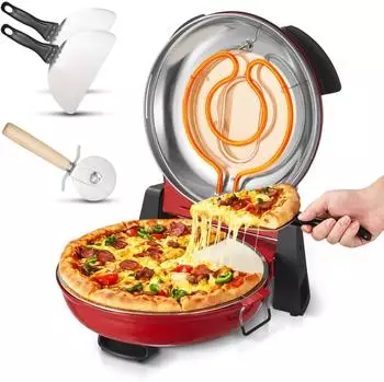 VEVOR Pizzaofen, rot 1200 W