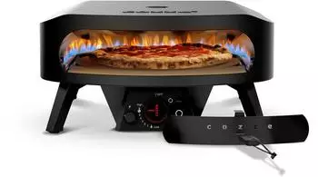 Cozze Gas Pizzaofen 17 CLASSIC Black Edition mit rotierendem Pizzastein & Hitzeschild