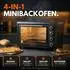 Sommertal Minibackofen 45L mit Drehspieß Umluft 2000W 100-230°C 60 Min Timer