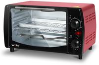 Minibackofen 10 Liter, 650 Watt Toasterofen Pizzaofen Backblech Mit Timer Rot - Woltu