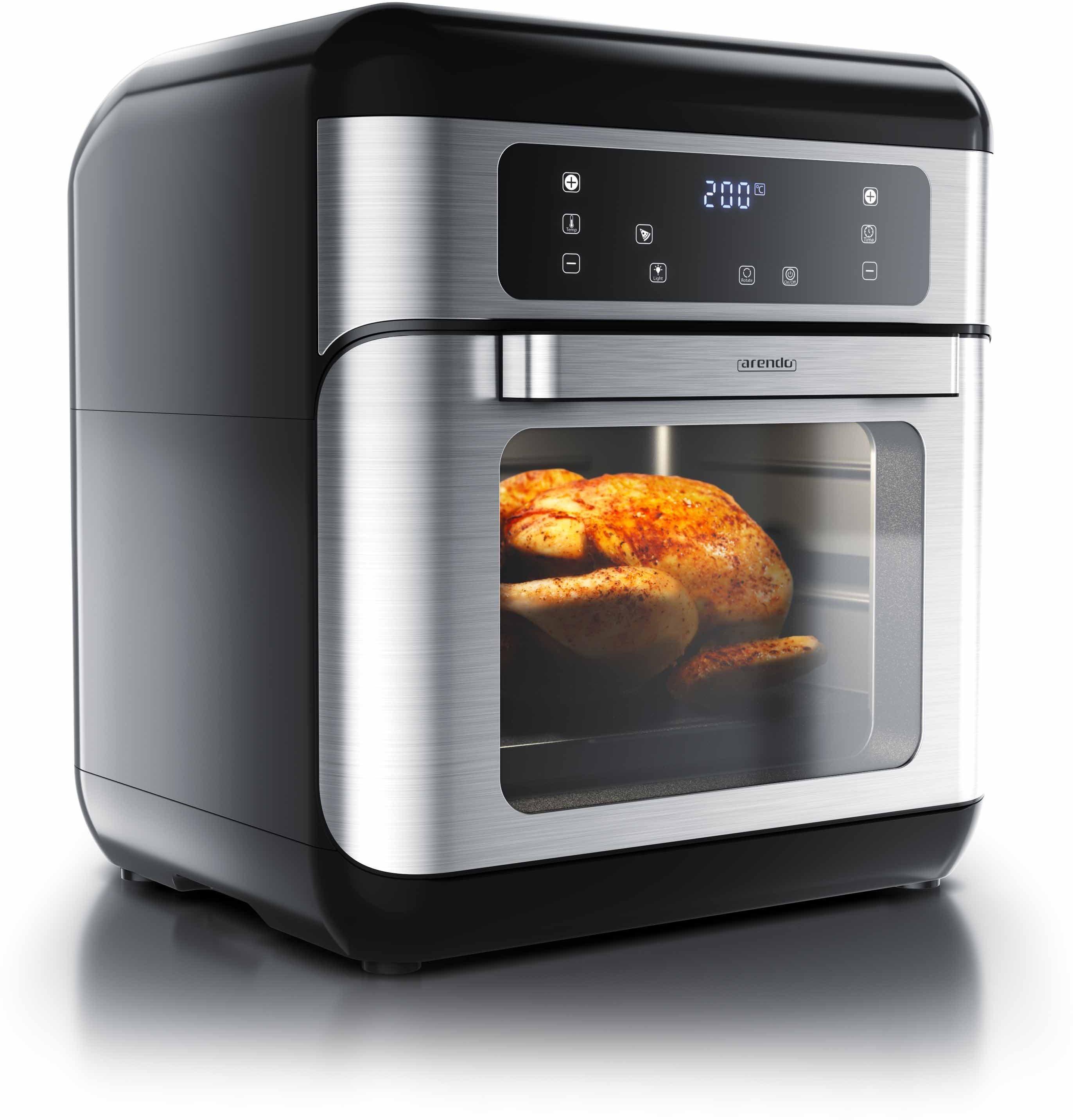 Arendo Heissluftfritteuse 10 L Airfryer mit Drehgrill FORNO Mini Backofen