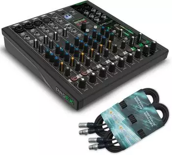 Mackie ProFX10V3+ 10-Kanal Analogmixer mit Bluetooth, 2x XLR-Kabel (profx10v3plus-2xxlr)