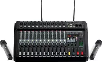 Pronomic Powermake 1200 12-Kanal-Powermischer 760W RMS, 2 UHF-Funkmikrofone, Bluetooth (00096376)
