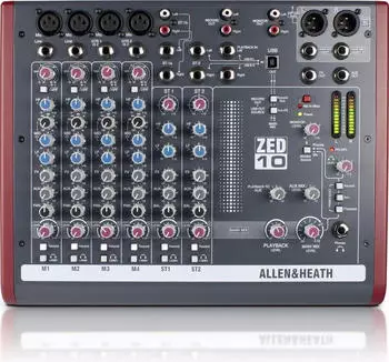 Allen & Heath ZED-10 Analogmischpult 10-Kanal USB (ZED1002/220X)