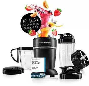 GOURMETmaxx Mixer Pro 1000W Set L schwarz silber