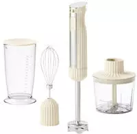 Guzzini Sous Chef Stabmixer mit Zubeh&ouml;r, creme (14840004)