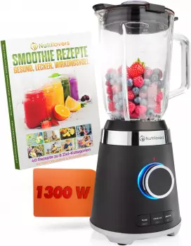 Nutrilovers NUTRI-BLENDER GLAS Standmixer 1300W, 1,75L Glasbehälter