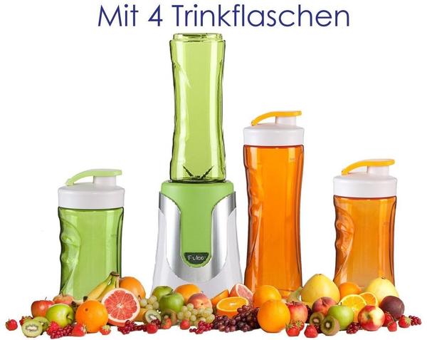 Domo Family Smoothie-Maker 300W Grün, 4 Flaschen (300ml & 600ml je 2 Grün & Orange)