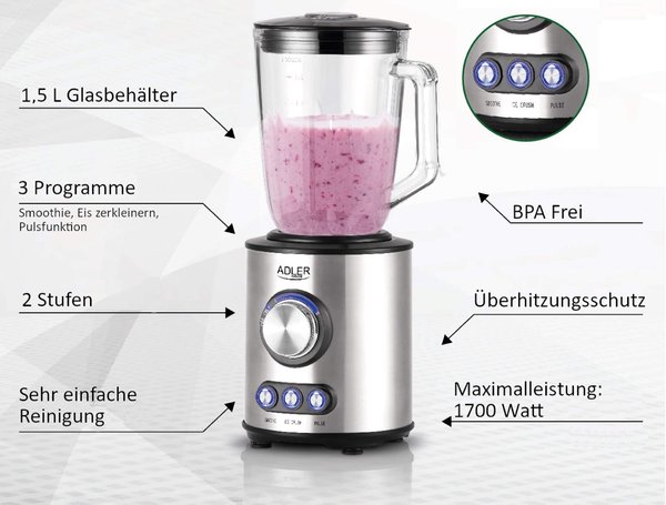 Allgemeine Daten & Ausstattung Adler Europe Adler Standmixer AD-4078